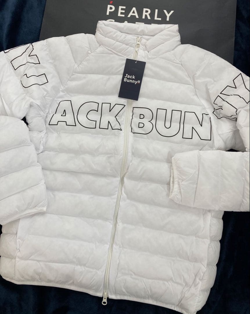 新品 パーリーゲイツ ジャックバニー ナイロンタフタ袋織 中綿ブルゾン(4)M白