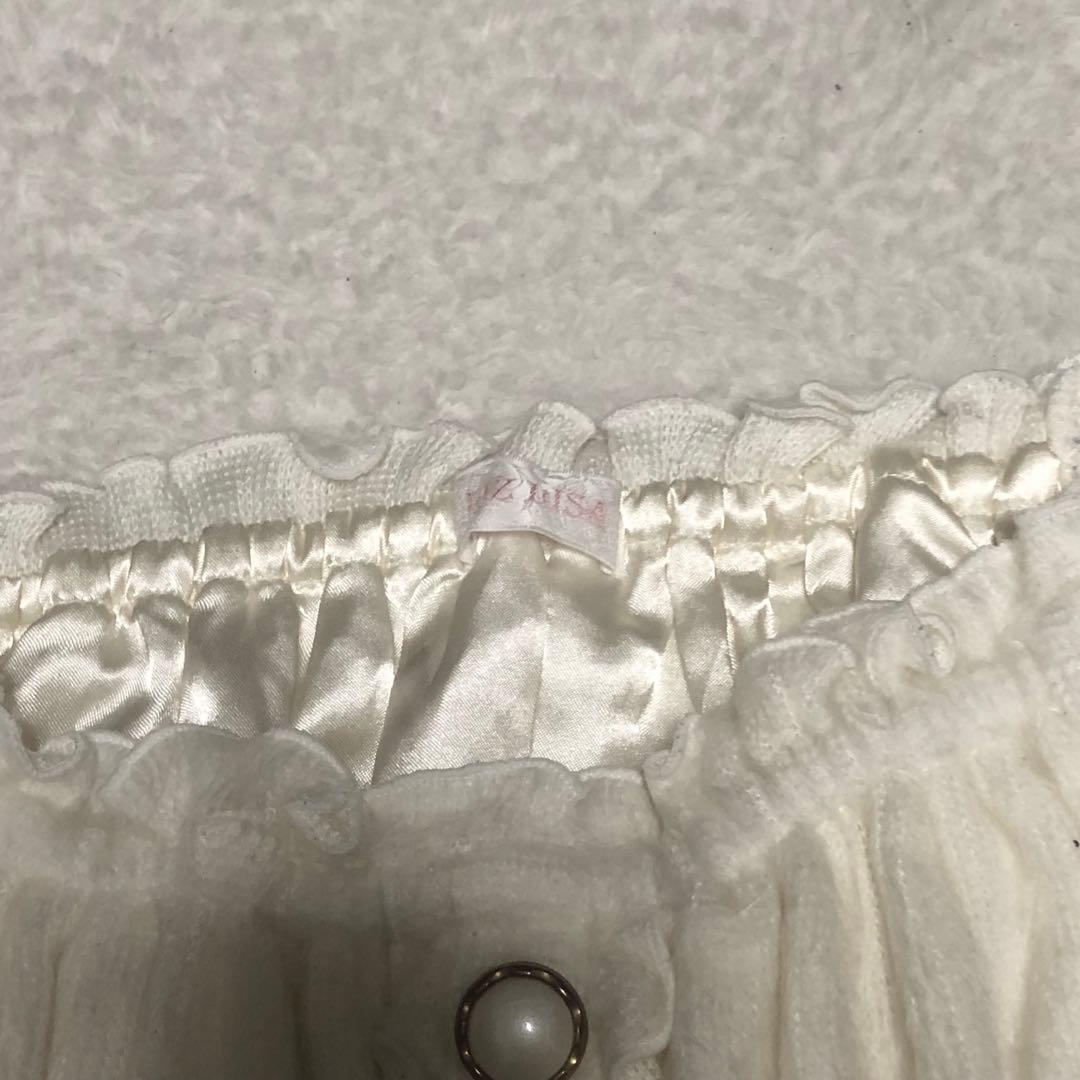 LIZ LISA ビッグリボン　オフショルニットワンピース　パールバタン　フリル