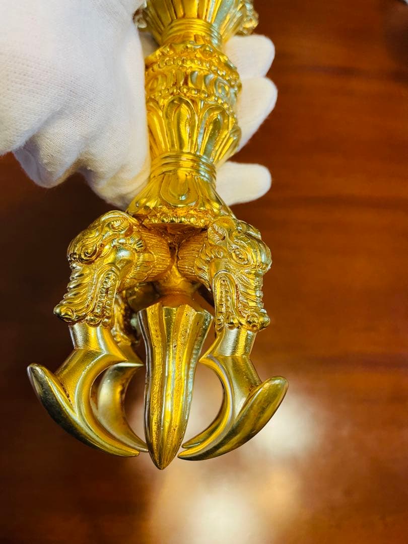 新品 未使用 法具 24金張 五鈷杵 ヴァジュラ 希少特大 サイズ約23㎝　29