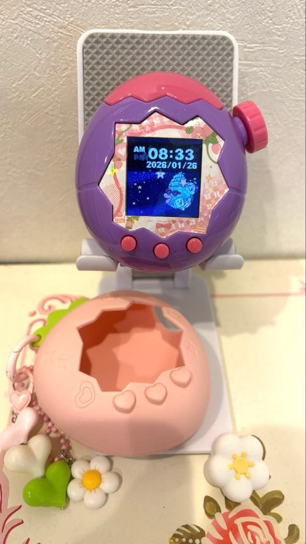 たまごっちパラダイス ピンク・紫 ケース付 いちご