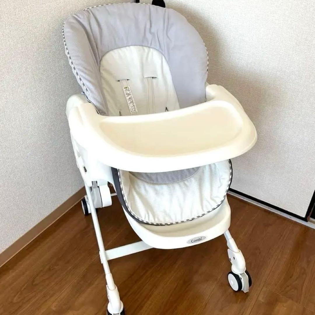 状態良好　コンビ　ネムリラ ハイローチェア　グレー