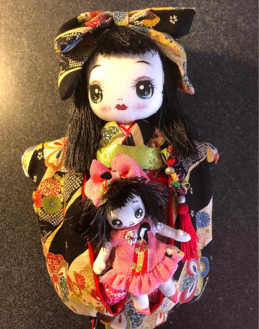 ＊カッパのおーこ様ご確認用＊市松風文化人形＆ミニリボンちゃん♪布人形•お着物＊