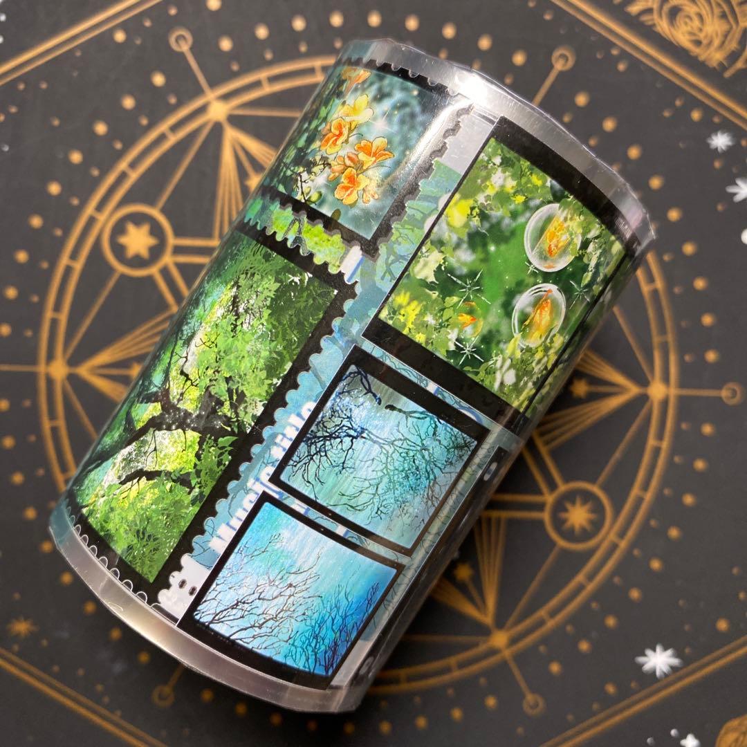 【9452】海外マステ　3/5/巻　PETマスキングテープ　自然景色　背景装飾系