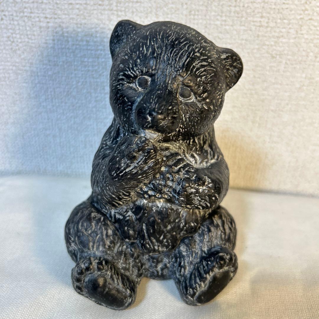 ソープストーン石掘り熊 ヴィンテージ雑貨 小物入れ