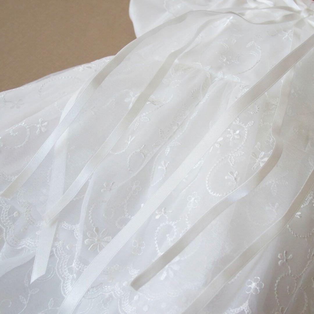 超ロングコート ベビー セレモニードレス　オーガンジー　ホワイト 美品 着画あり