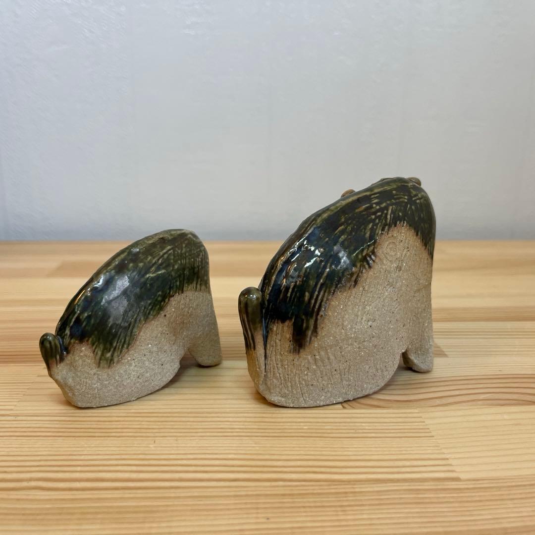 SALE！！★可愛くておすすめ！★【干支シリーズ】陶器製申の親子置物2体セット