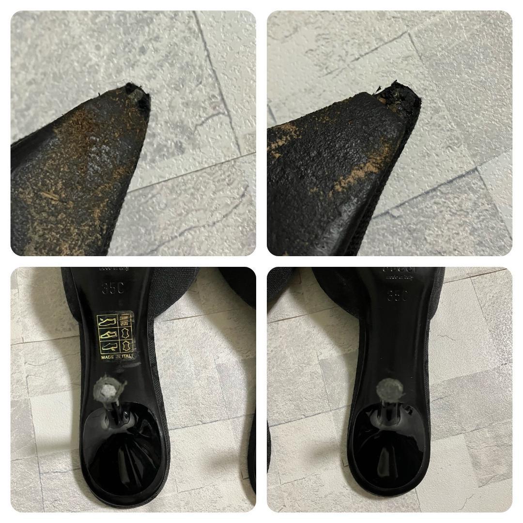 GUCCI ミュール ヒール ホースビット GG柄 ポインテッドトゥ