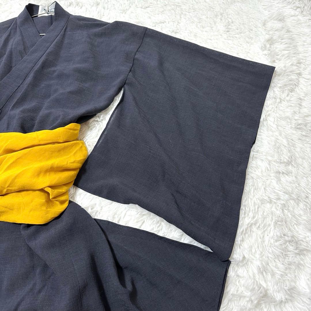 ハザマ 揺方 2018ss 帯 ブラック イエロー トリアセテート 黒 無地