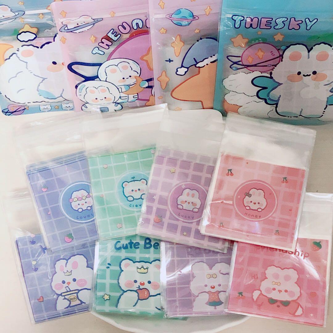 品切れ 数量限定♡ くま＆うさぎ ラッピング袋 80枚 8種各10枚