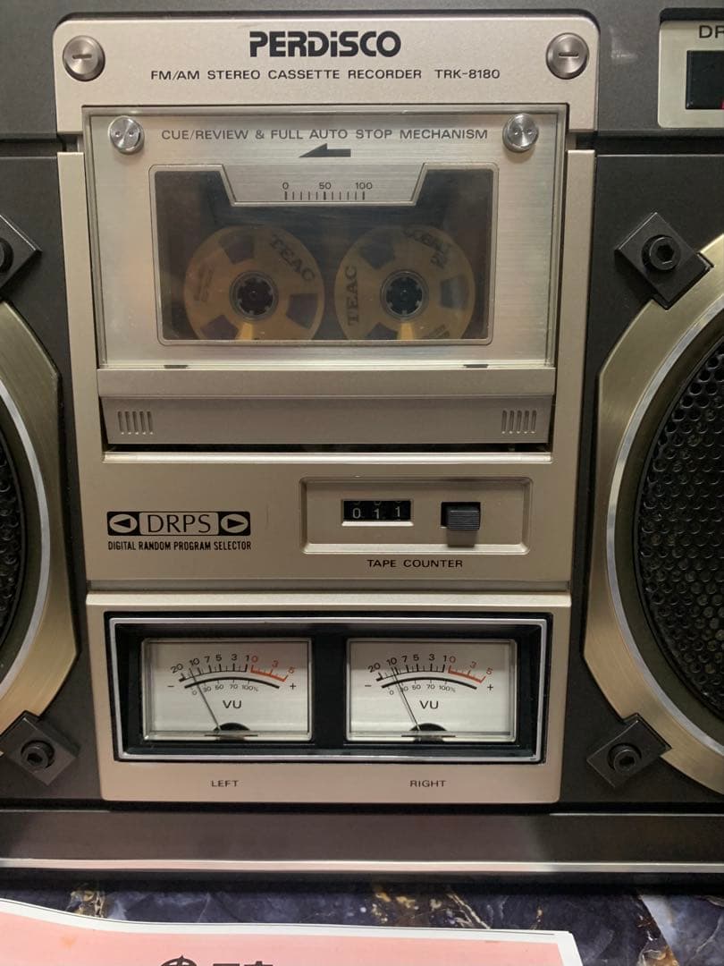 動作品HITACHI PERDISCO 日立 ラジカセ TRK-8180ラジオ