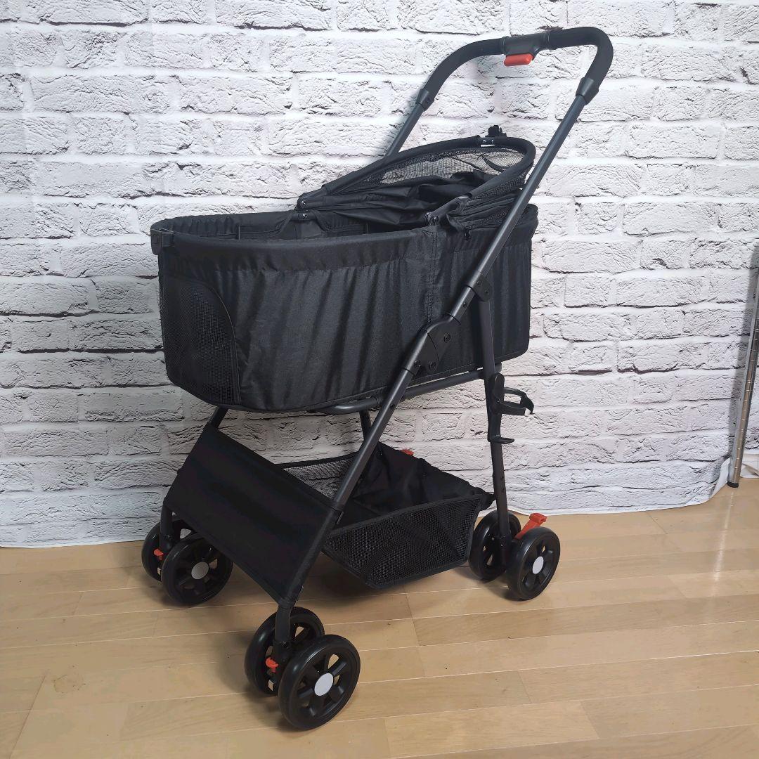 ペットカート ペットバギー 分離型 取り外し可 耐荷重20㎏ 多頭小型犬&猫 黒