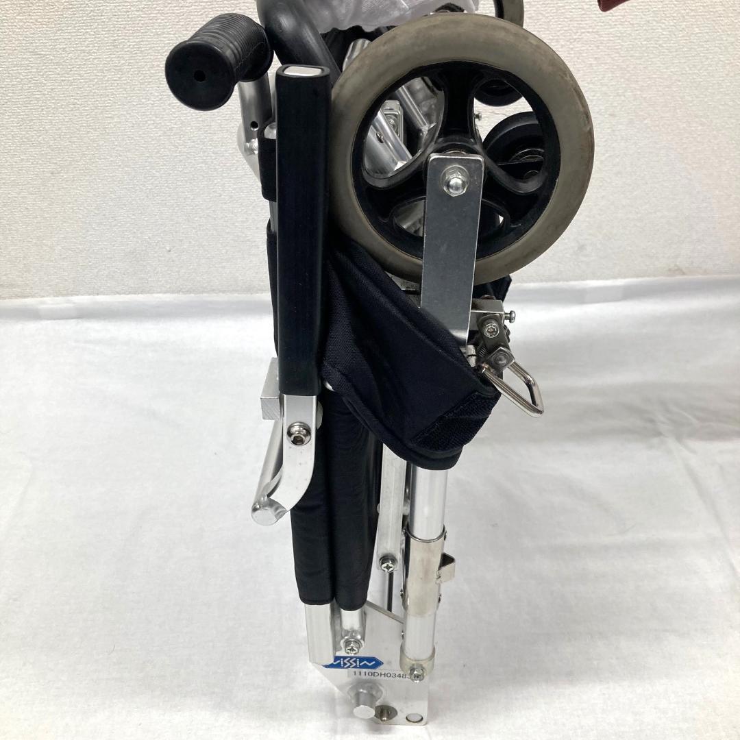 日進医療器　携帯型介助用簡易車いす　NAH-207　ブラック