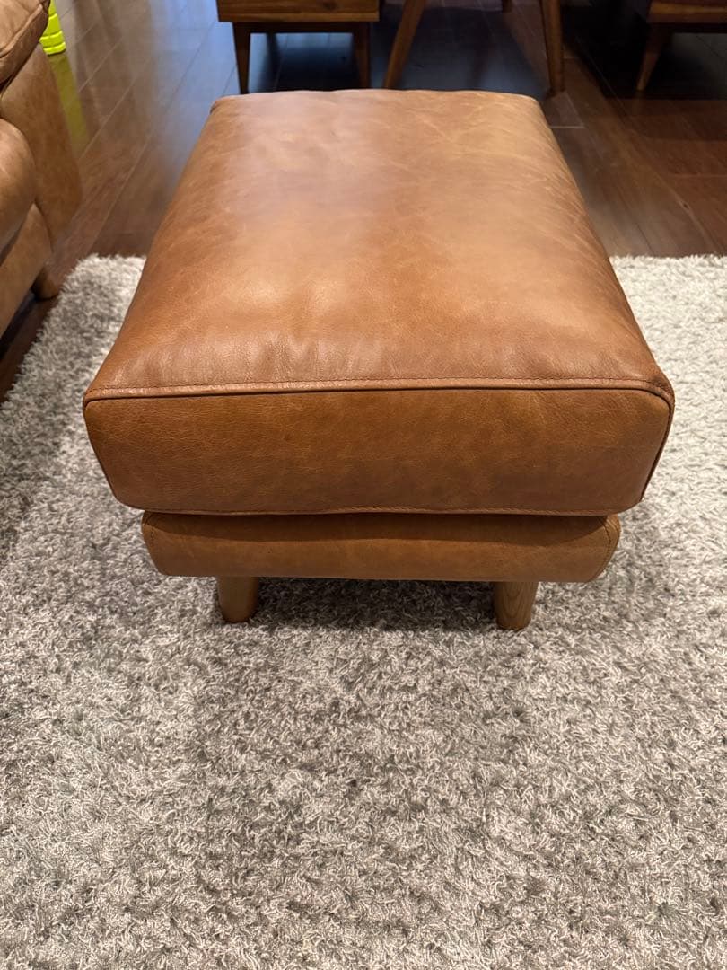 【masaroby 】UNICO SEINNブラウンレザーオットマン