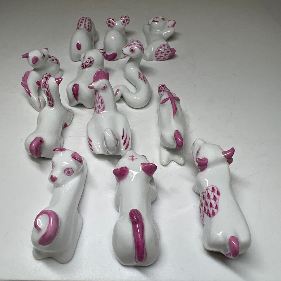 ヘレンド　12支　箸置　共箱　トトオ　東な7-1221☆1F