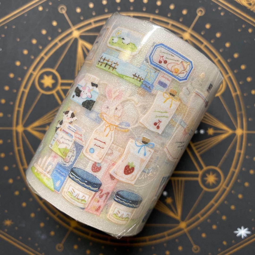 【9446】海外　5.25m ラメ加工カッティングマステ牧場　ミルク　牛　装飾系