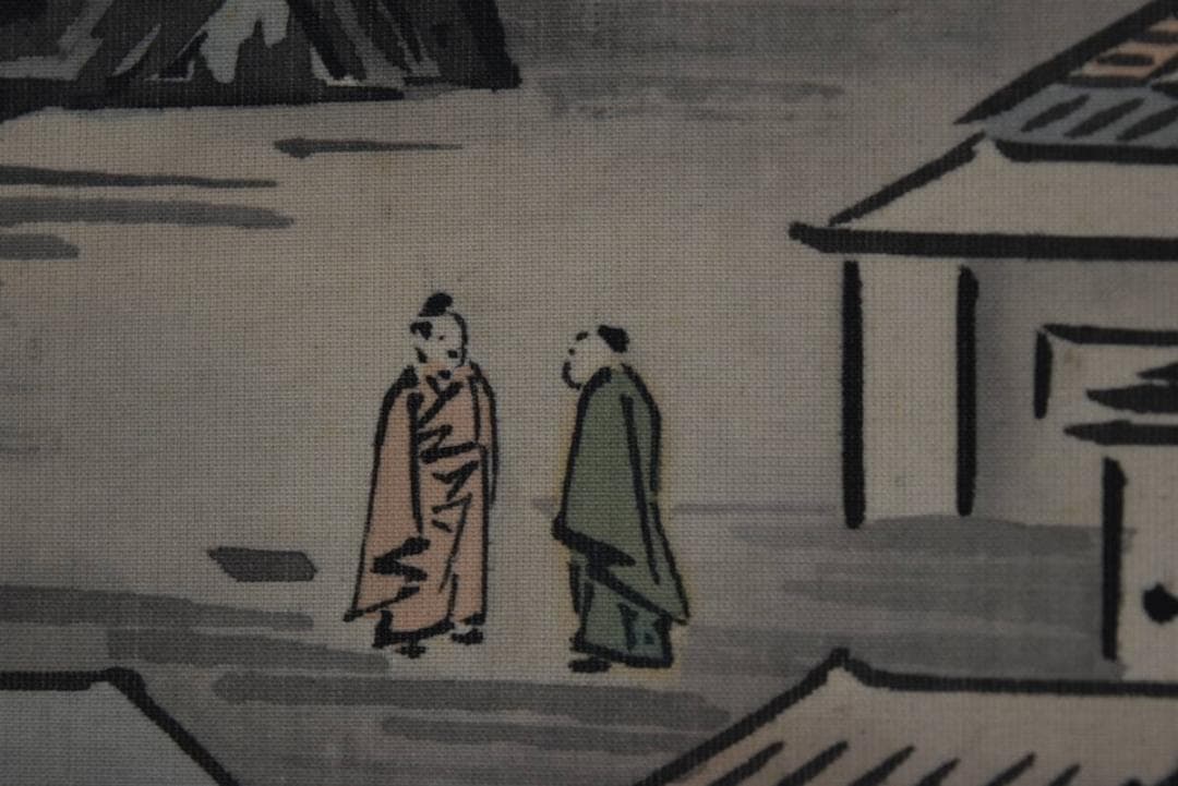 【真作】橋本雅邦/山水人物図/秋景山水図/掛軸/名家伝来/AA-233