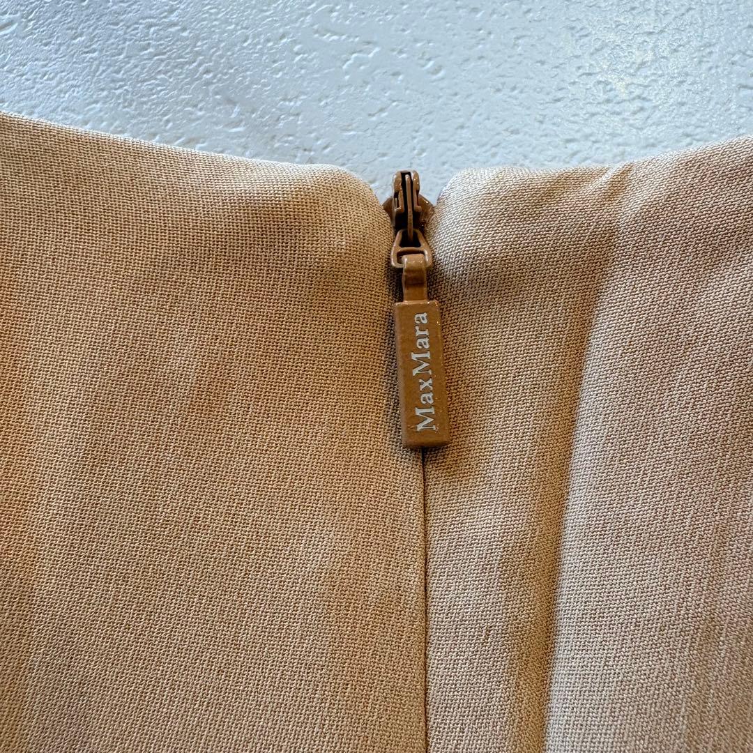 NO3-125 MAX MARA 白タグベージュノースリーブワンピース42