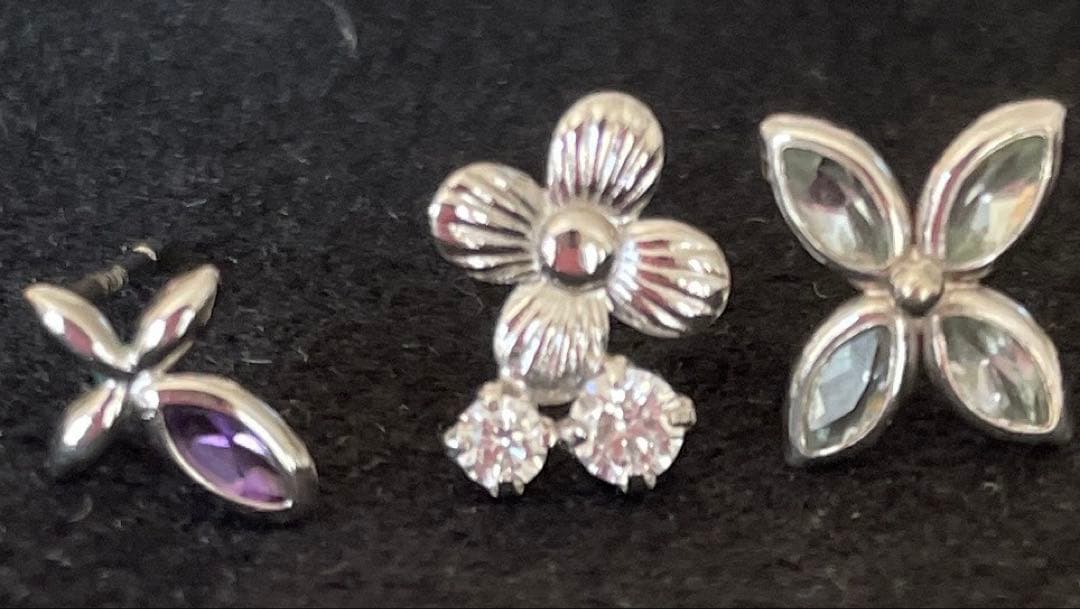 K14WG K10K14WG 片耳ピアス 3点セット