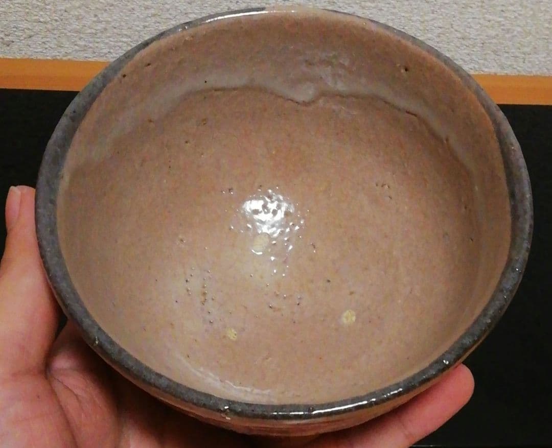 尋牛斎書付　中里重利作　絵唐津　銘『和楽』　茶碗　共箱　略歴付　仕服付　茶道具