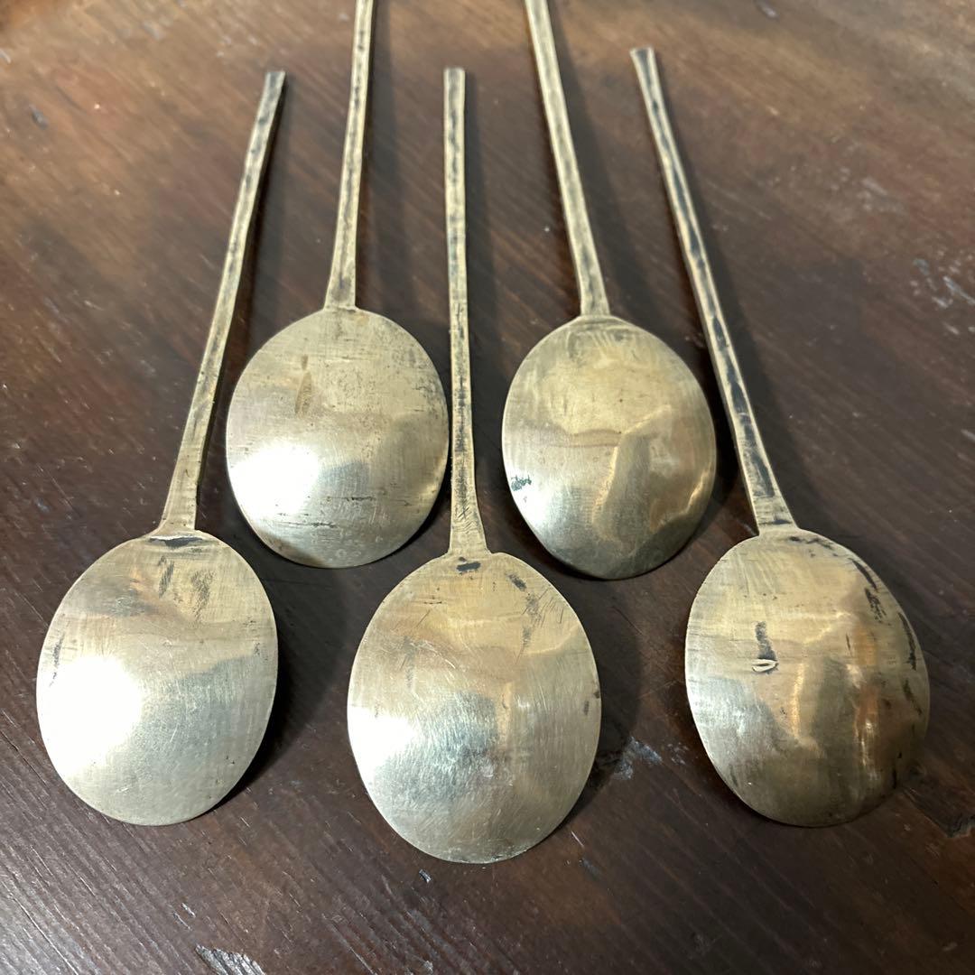 李朝スッカラ5点　(g134)韓国スプーン.アンティーク.ヴィンテージ.古道具