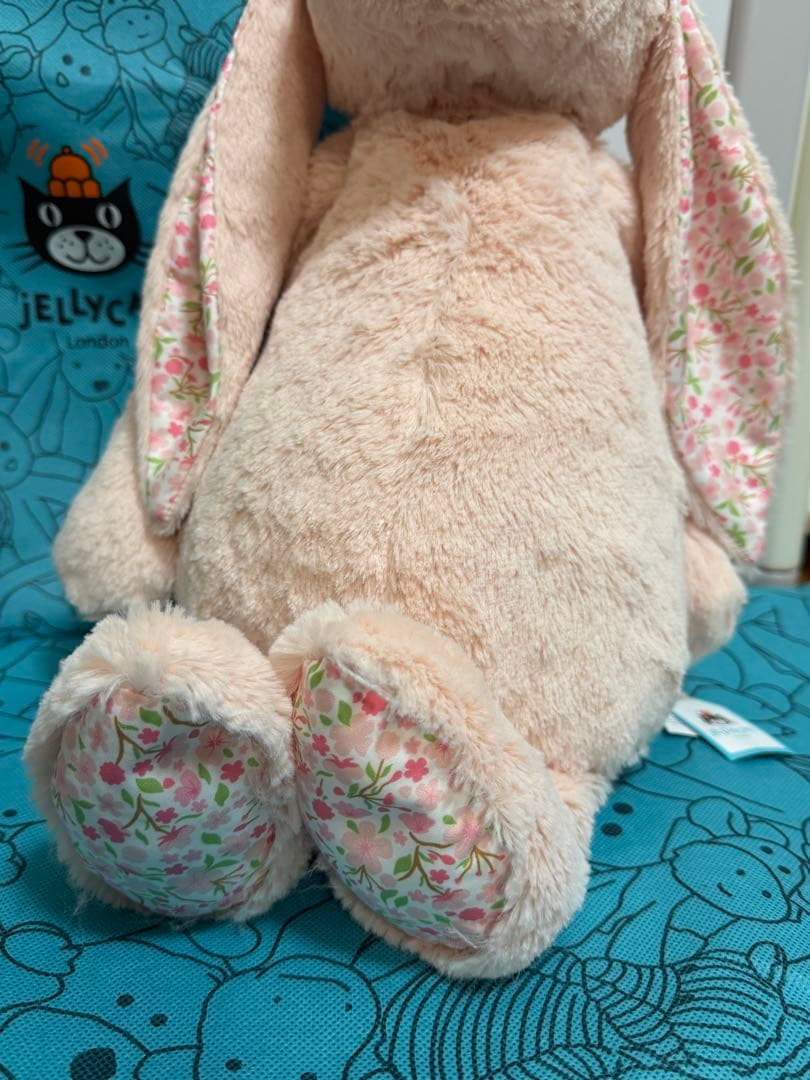  ピンクのうさぎぬいぐるみ 約36cm L