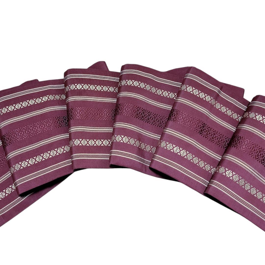 【本場筑前博多織】献上柄 半巾帯 紫　無地　リバーシブル アンティーク　半幅帯