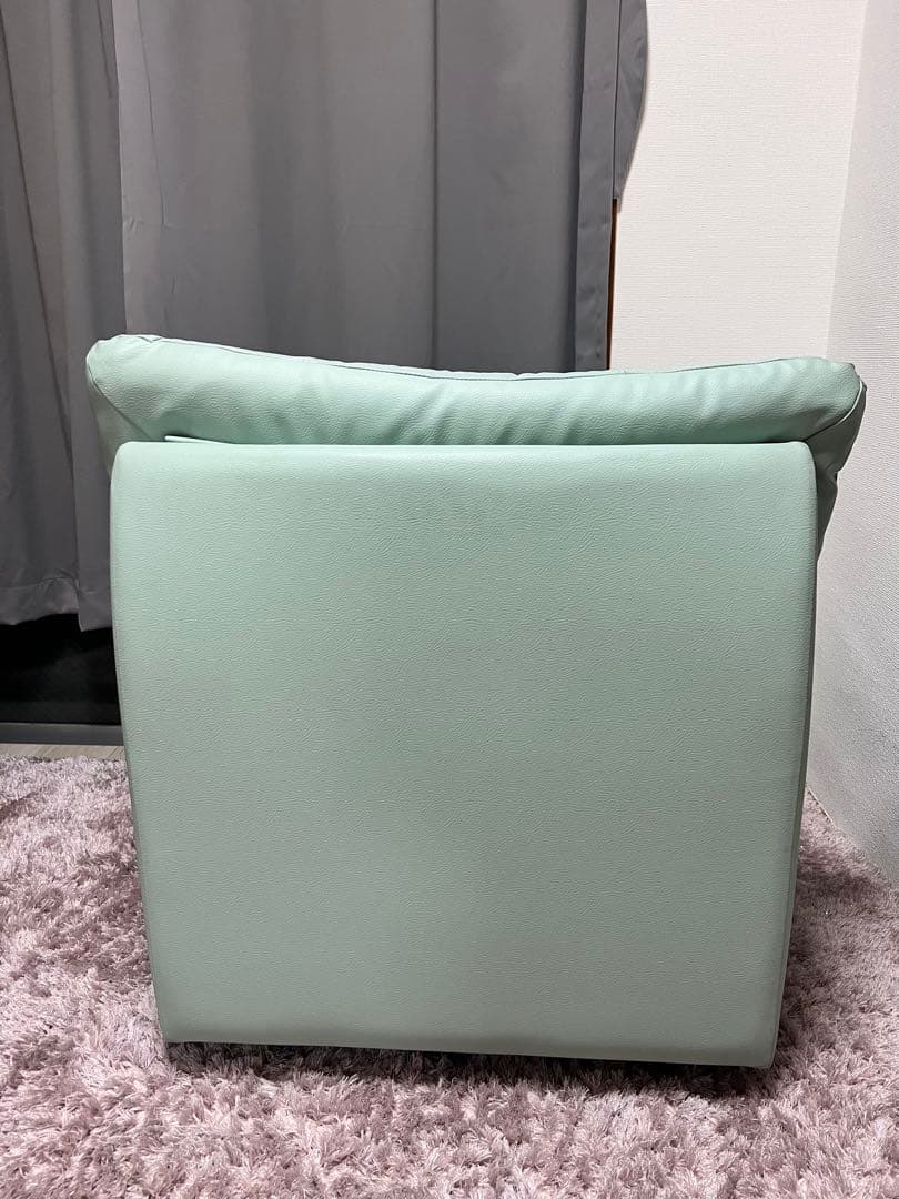 ミントグリーン リクライニング 1人掛け回転ソファ