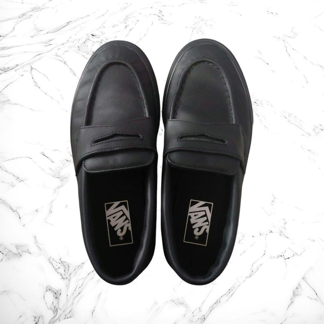 未使用級✳VANS バンズ V196CF ローファー本革 24 黒 レザー