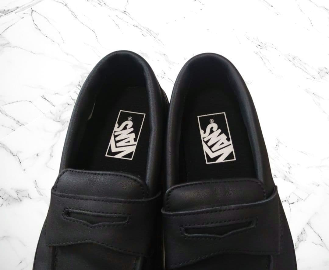 未使用級✳VANS バンズ V196CF ローファー本革 24 黒 レザー