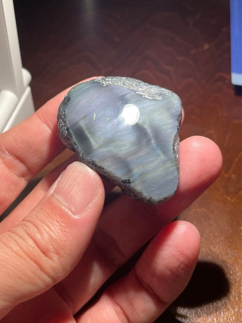 研磨品　十勝石玲瓏　グリーンベースオーロラ　レインボーオブシディアン