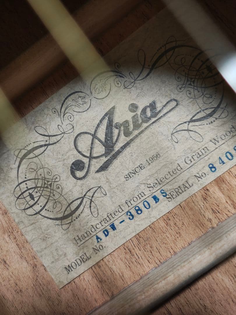 Aria単板トップ ADW-380BS/トーチインレイ