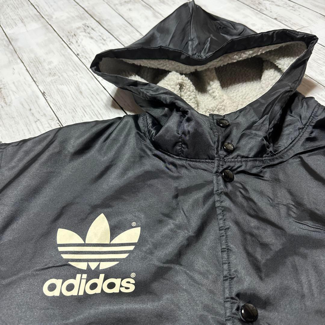 アディダス ベンチ コート ブラック ロゴ スポーツ ジャケット ウォームアップ