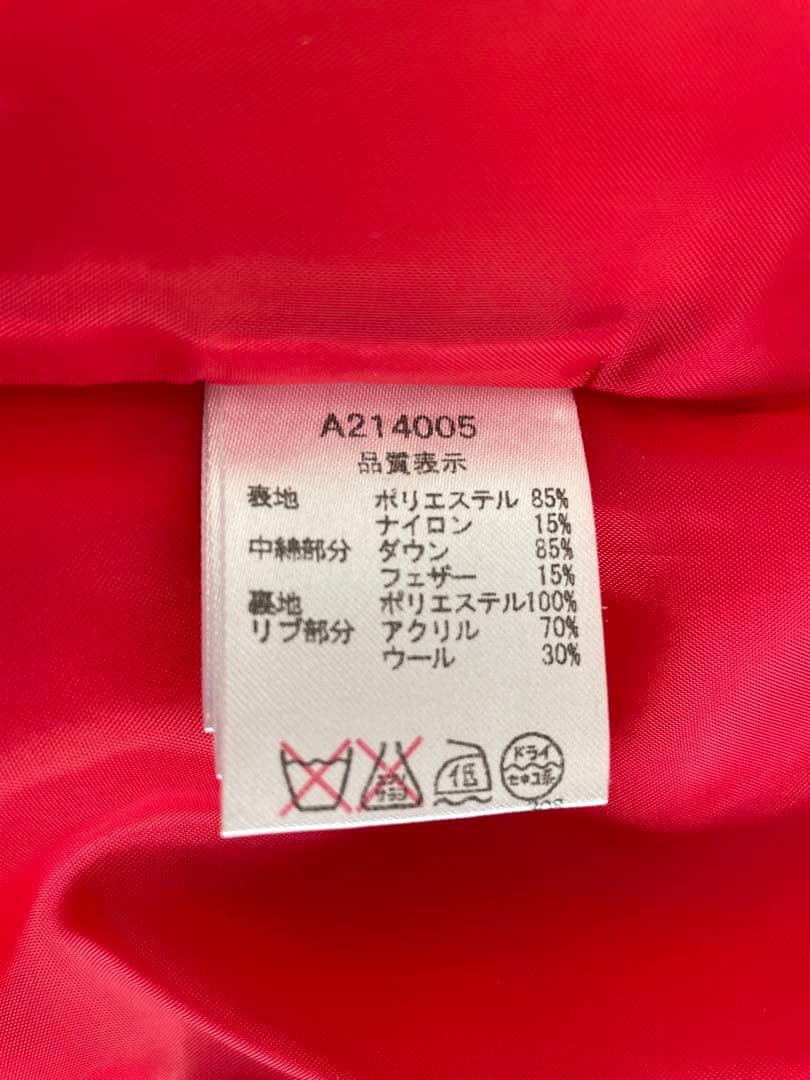 ドット柄フード付きダウンジャケット 40