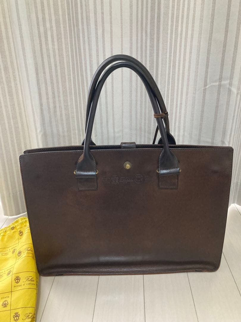 Felisi 本革 ビジネスバッグ ダークブラウン