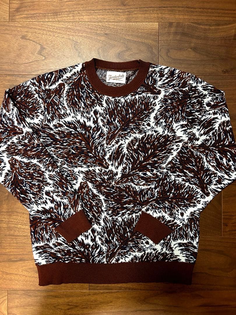 H*m様 tenderloin ウルフ 狼 ニット セーター 総柄 ウルフ柄 薄