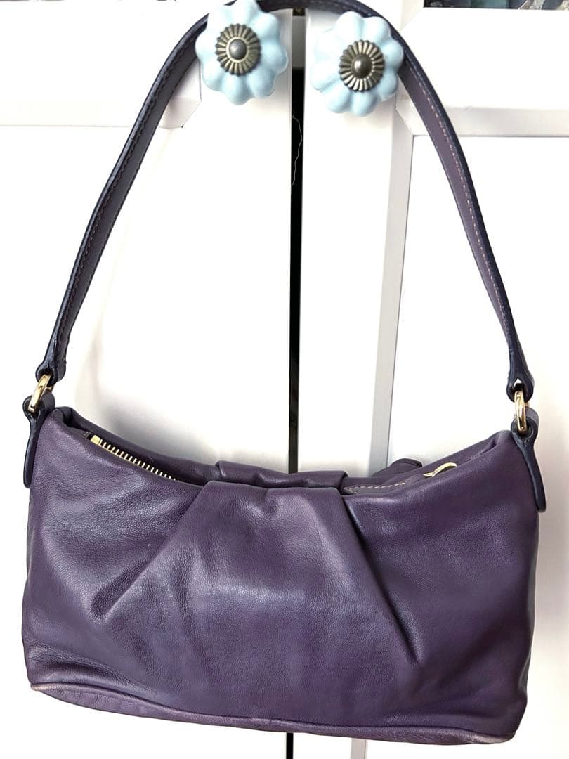 PRADA パープル レザー ハンドバッグ