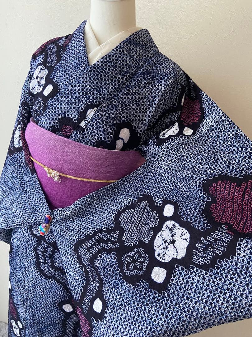 ◻️ メルりんご様◻️有松鳴海絞り浴衣　裄67 身丈160