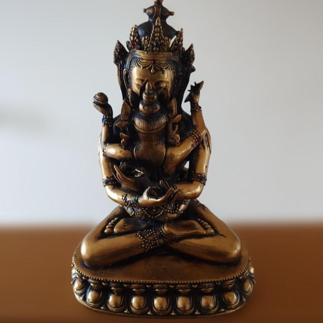 真鍮　ヤブユム　シャクティ　仏像　歓喜仏