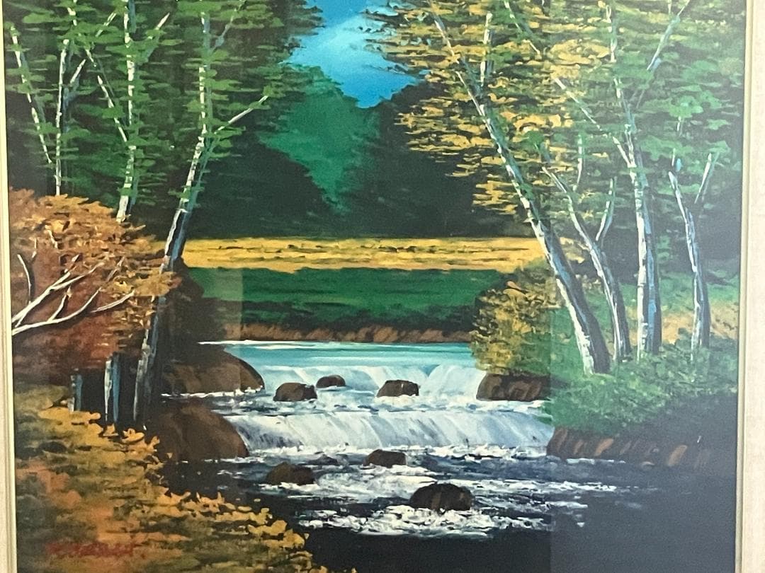 真作　沢健　奥入瀬　油彩　10号　F10