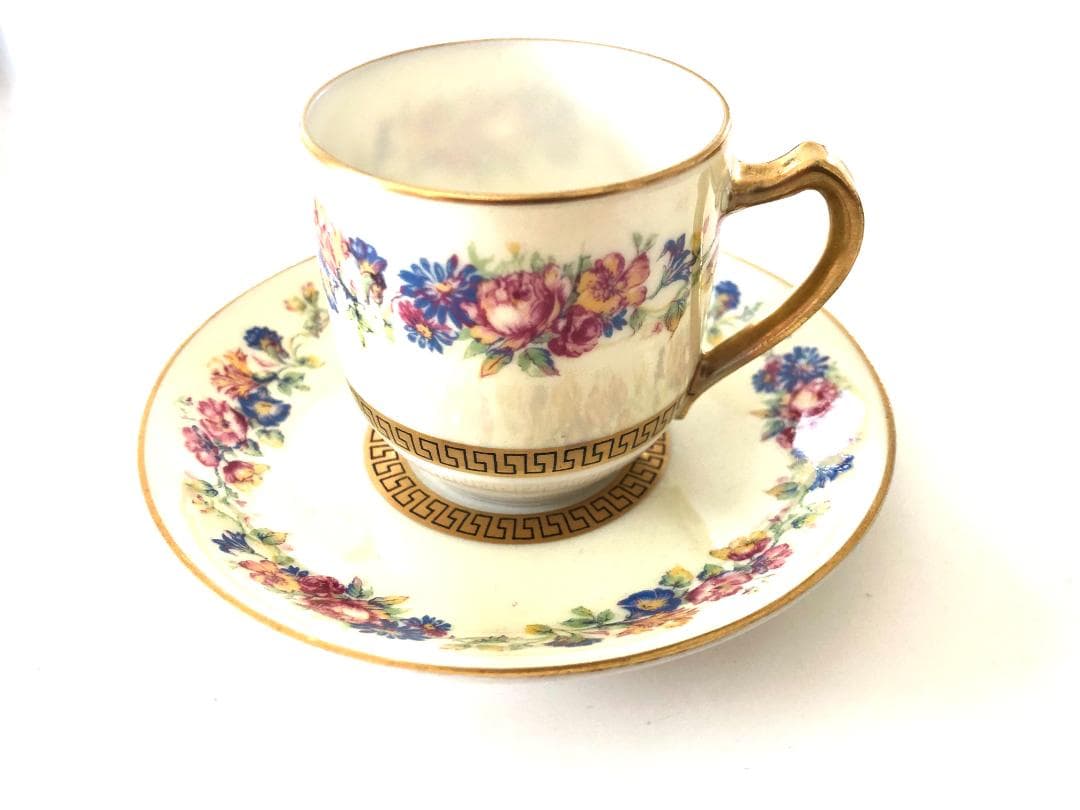 アビランド リモージュ カップ&ソーサー 金彩花柄 【アンティーク】