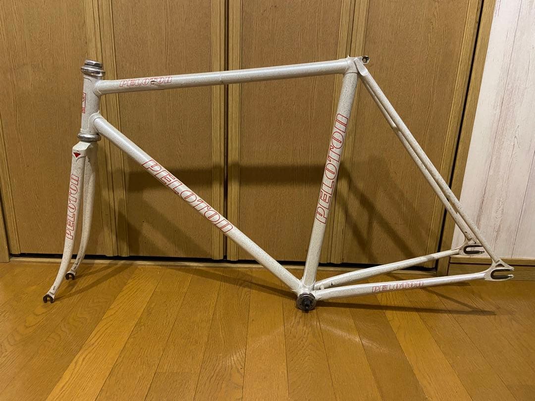 PELOTON ホワイトフレーム njs 競輪　トラックフレーム　ピスト