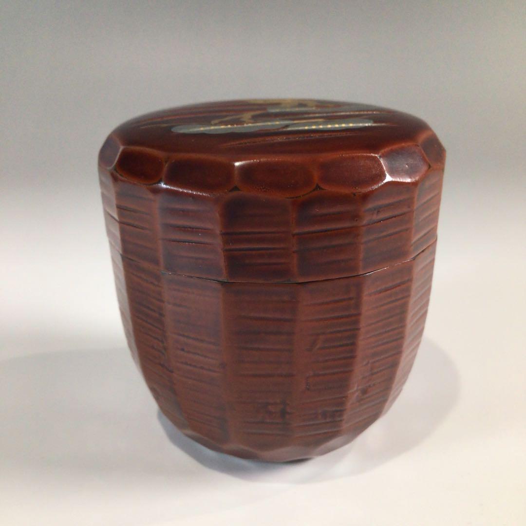 Ｐ４５０　棗　『岡本陽斎作』『又妙斉好』『老松蒔絵』『折撓中棗』　共箱　茶道具