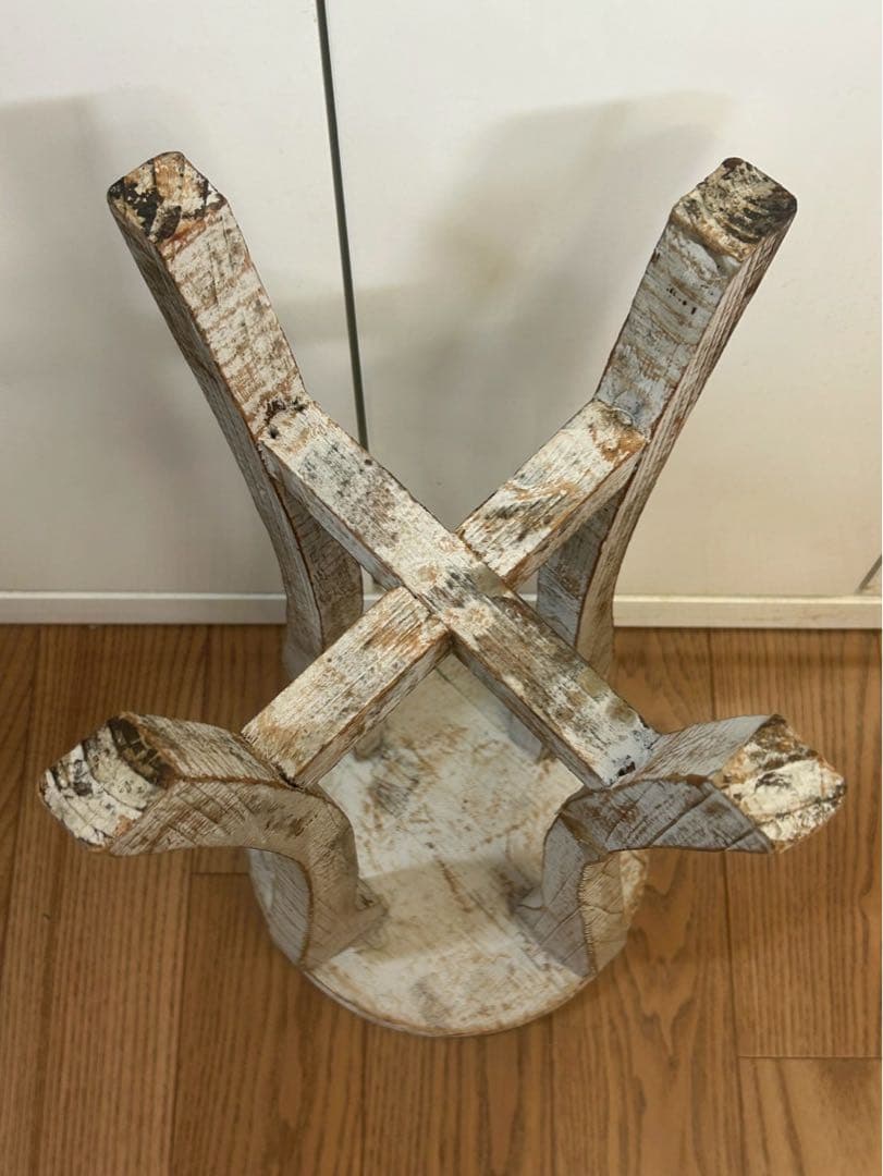 【アンティーク】スツール・プランター台（木製）