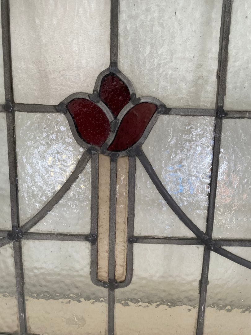 花モチーフ アンティーク　ステンドグラス