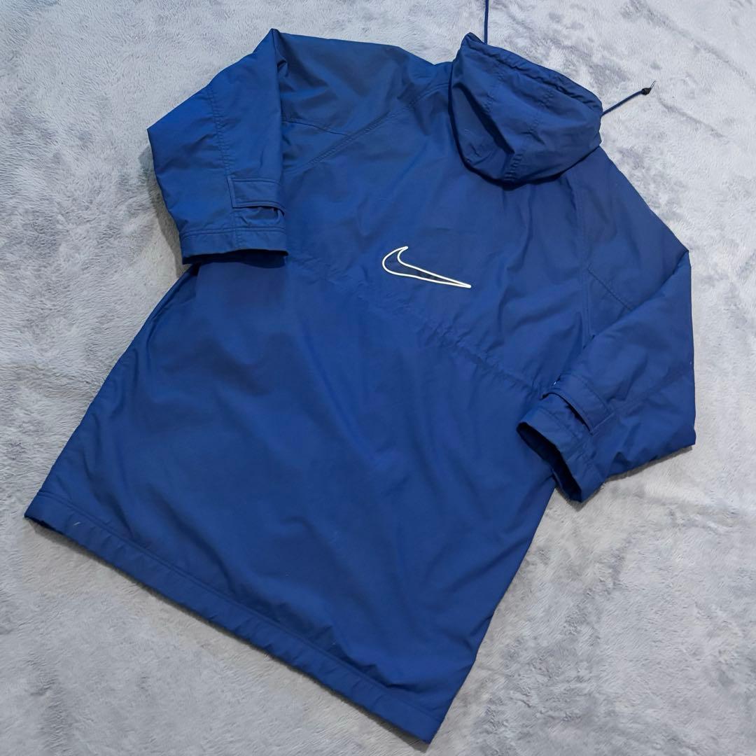 NIKE 90s ベンチコート　ロングコート　裏ボア　防寒　ネイビー　Lサイズ