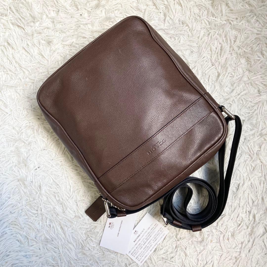 極美品 COACH チャールズ フライトバッグ ヘリテージ ボディバッグ