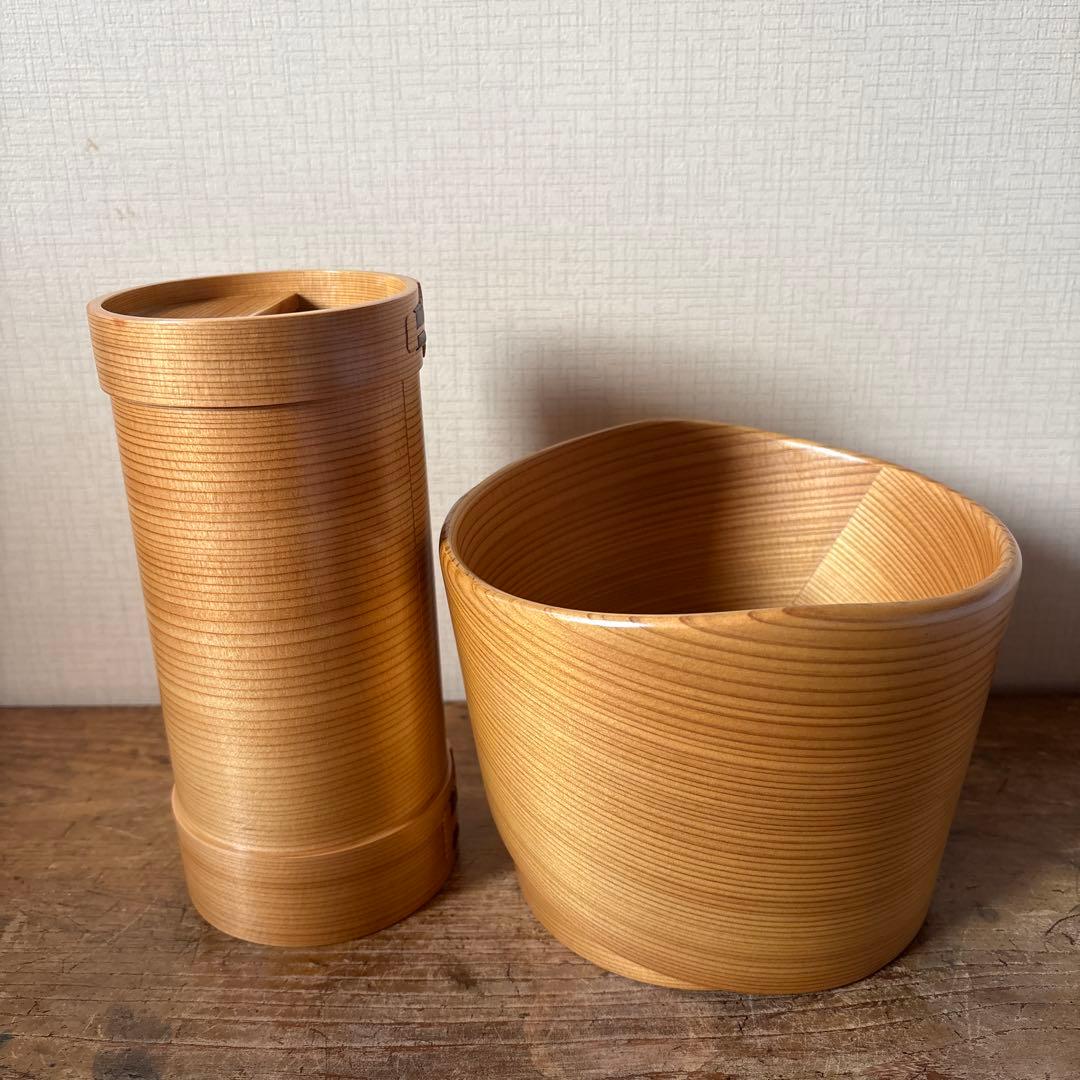 秋田　栗久の曲げわっぱ　水割りセット　伝統的工芸品　アイスペール