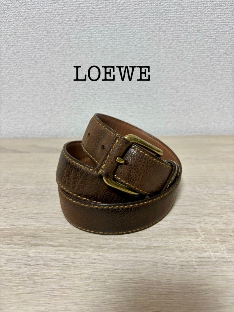 【値下げ可】超美品　LOEWE ブラウン レザーベルト archive