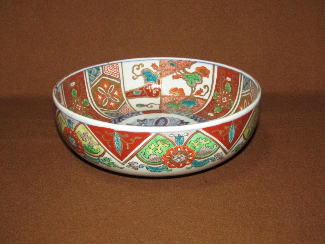 【色絵　割絵　三つ丼】古伊万里