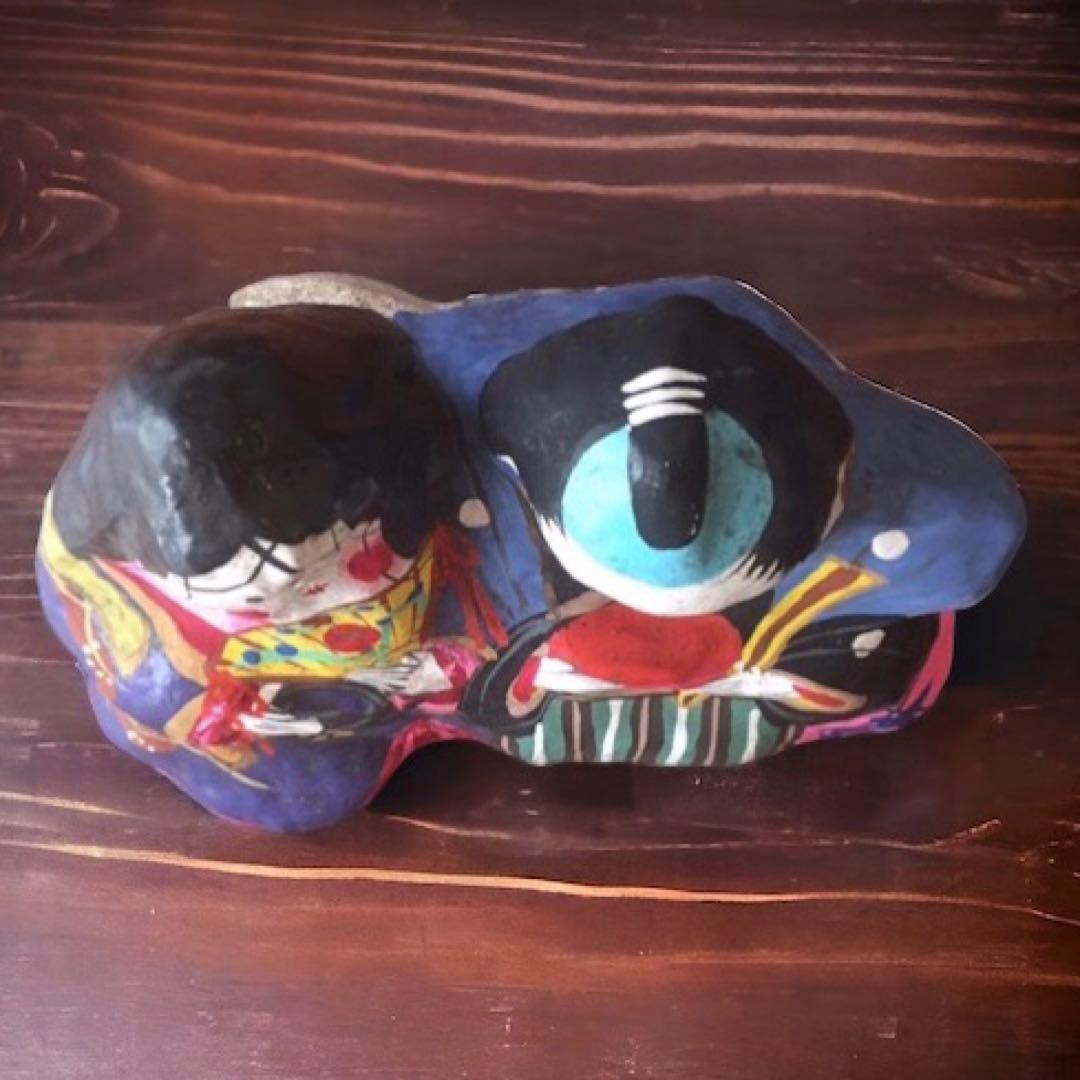 古玩 青森県 廃絶 郷土玩具 青森名玩 青森張子人形②　福原英治郎　お多福と福助